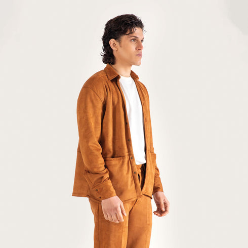 CLASSIC SUEDE BUTTON DOWN SHIRT
